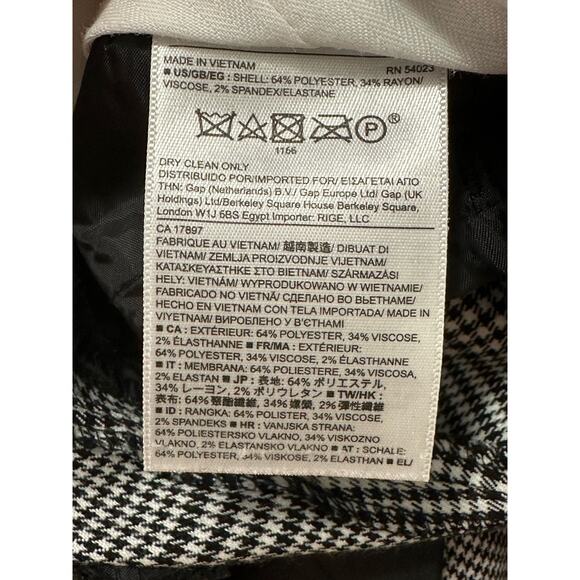 Banana Republic Ryan fit black white plaid pants size 2 - Picture 4 of 7